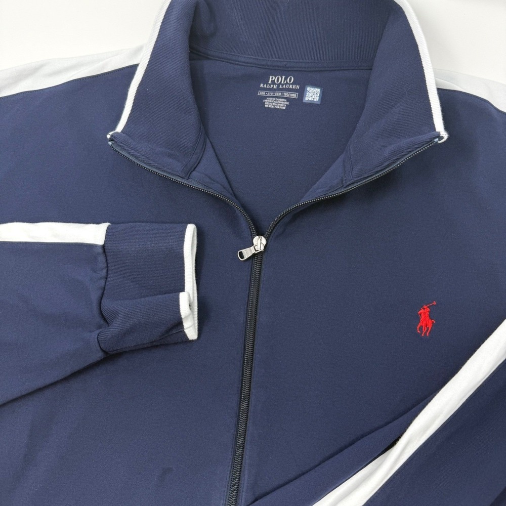 Polo Ralph Lauren Mens 2XB Navy Blue Full Zip Track Jacket Pony Logo